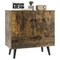 Mid Century Storage Cabinet with 2 Doors and 1 Pull-out Drawer-Rustic Brown